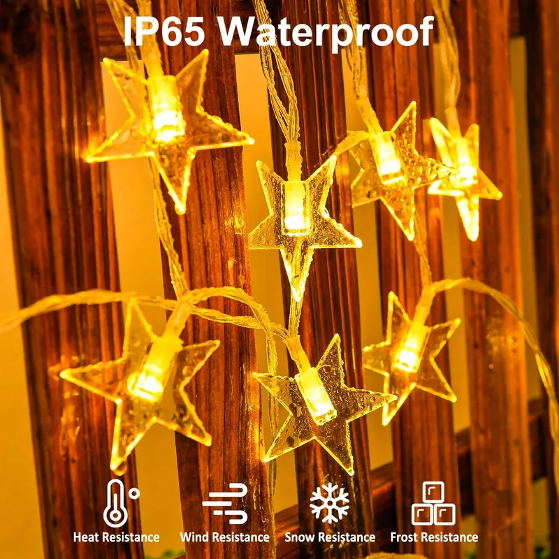 ISISYU Sterrenlichtsnoer 6m Batterij Waterdicht Kerstdecoratie — foto 4