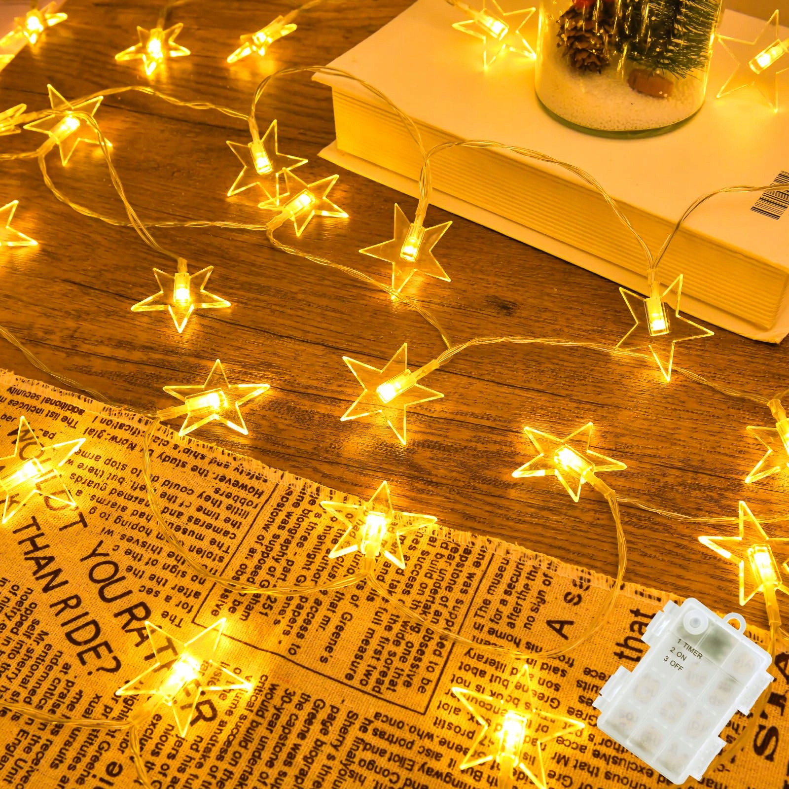 ISISYU Sterrenlichtsnoer 6m Batterij Waterdicht Kerstdecoratie