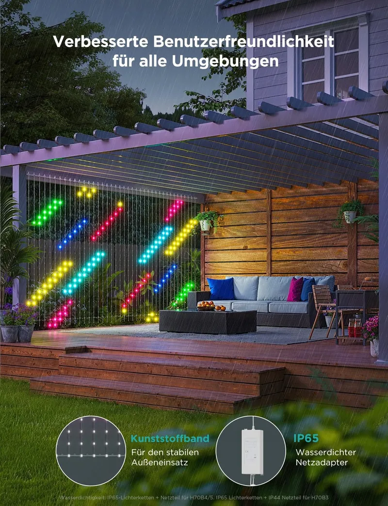 GOVEE Smart LED Gordijn 3x2m RGBIC IP65 Compatibel Alexa — foto 9