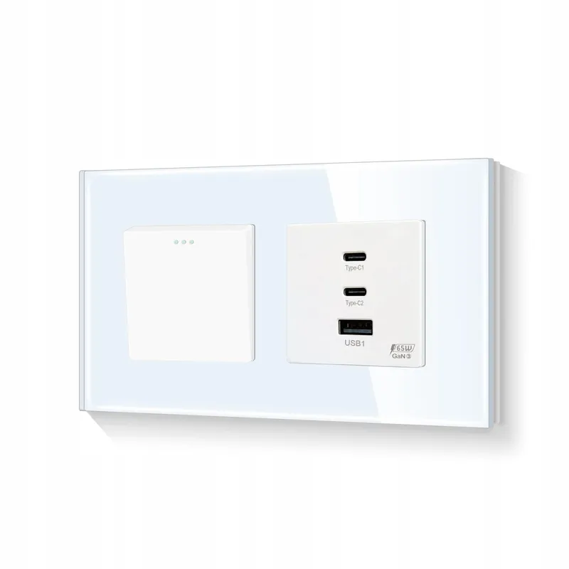 LIAONFOY Lichtschakelaar USB C Snelladen Wit 100-240V — foto 1