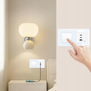 LIAONFOY Lichtschakelaar USB C Snelladen Wit 100-240V — miniatuur 8