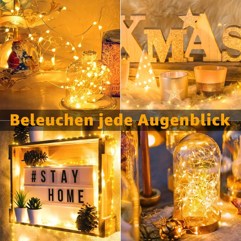 OLLNY LED Lichtketting Koperdraad 10M 100 LED Kerst — foto 7