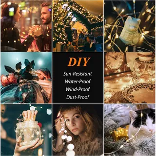 LED Kerstverlichting 200M 2000 LED Waterdicht 8 Modi Warmwit — miniatuur 7