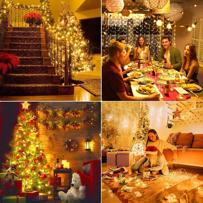 LED Kerstverlichting 200M 2000 LED Waterdicht 8 Modi Warmwit — foto 6