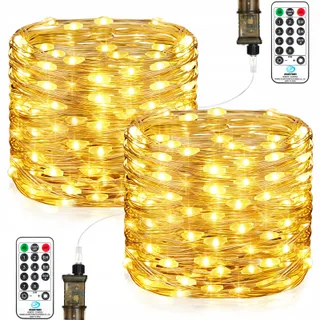 LED Kerstverlichting 200M 2000 LED Waterdicht 8 Modi Warmwit — miniatuur 16