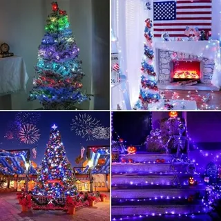 LED Kerstverlichting 200M 2000 LED Waterdicht 8 Modi Warmwit — miniatuur 9