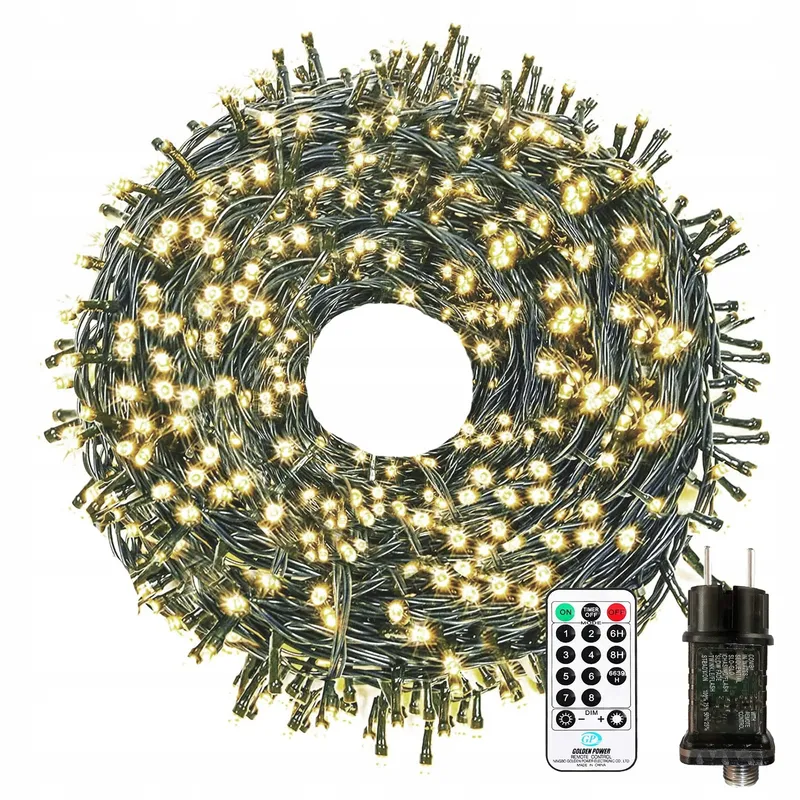 LED Kerstverlichting 200M 2000 LED Waterdicht 8 Modi Warmwit — foto 11