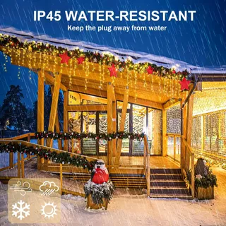 KIMUWOTE Lichtgordijn Met Timer IP44 Waterdicht Buiten 10M 400 LED — miniatuur 5