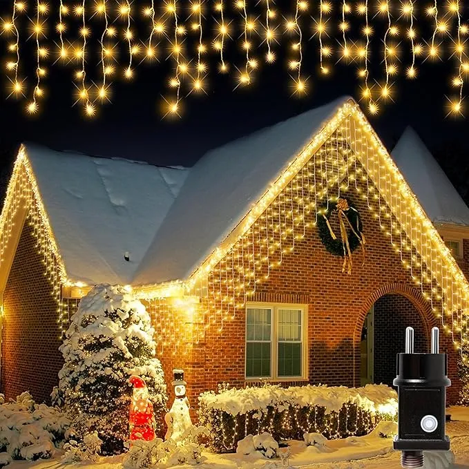 KIMUWOTE Lichtgordijn Met Timer IP44 Waterdicht Buiten 10M 400 LED — foto 8