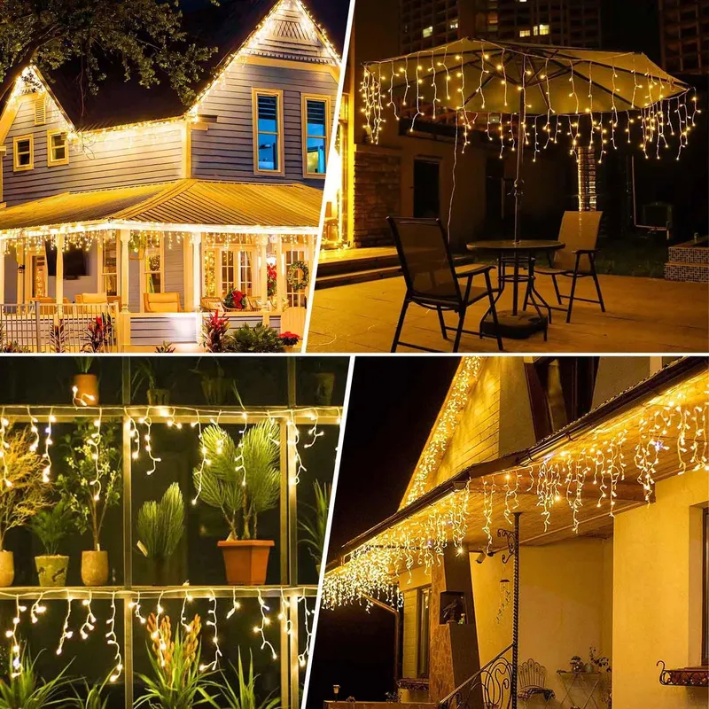 KIMUWOTE Lichtgordijn Met Timer IP44 Waterdicht Buiten 10M 400 LED — foto 7