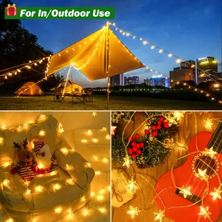 CSHARE Sterren Lichtketting op Batterijen IP65 6M 40LED — miniatuur 6