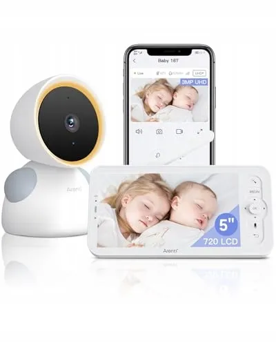 ARENTI Babyfoon Camera 2K 5 Inch WiFi PTZ 355 Temperatuursensor IR — foto 1