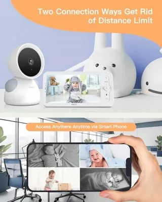 ARENTI Babyfoon Camera 2K 5 Inch WiFi PTZ 355 Temperatuursensor IR — miniatuur 3