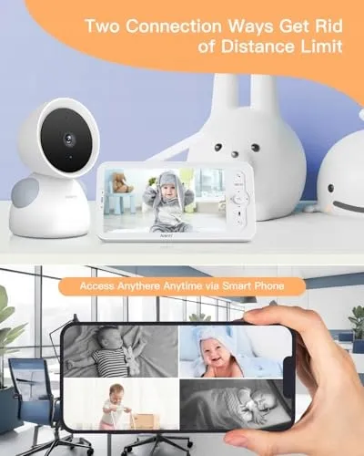 ARENTI Babyfoon Camera 2K 5 Inch WiFi PTZ 355 Temperatuursensor IR — foto 3