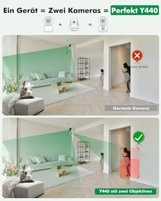 YESYAMO Bewakingscamera Binnen 4MP 360 PTZ Dual 5GHz WiFi Audio — miniatuur 2
