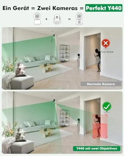 YESYAMO Bewakingscamera Binnen 4MP 360 PTZ Dual 5GHz WiFi Audio — foto 2