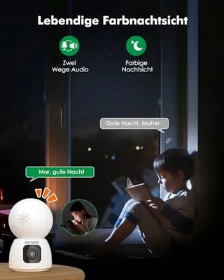 YESYAMO Bewakingscamera Binnen 4MP 360 PTZ Dual 5GHz WiFi Audio — miniatuur 6