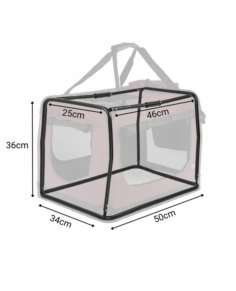 LIONTO Opvouwbare Transportbox Honden Katten Tot 10kg Donkerrood — foto 5