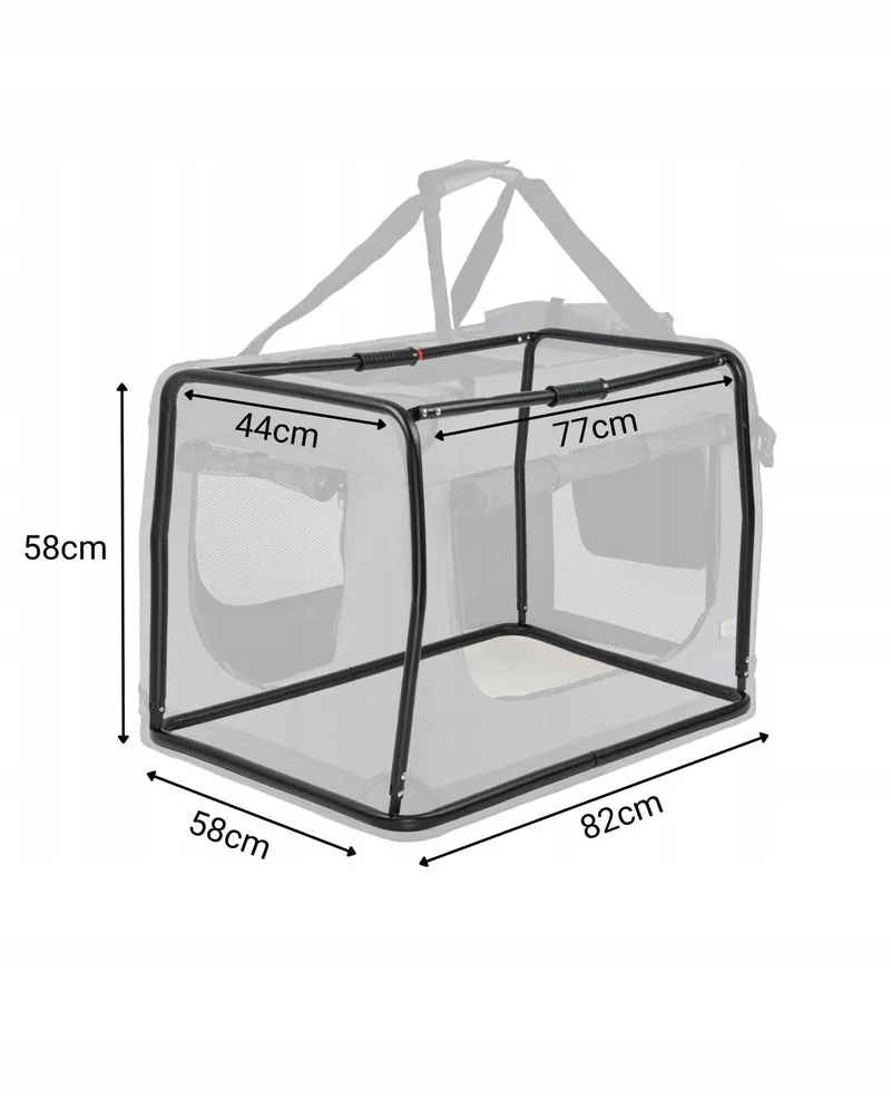 LIONTO Opvouwbare Transportbox Hond Kat Auto 82x58x58cm — foto 5