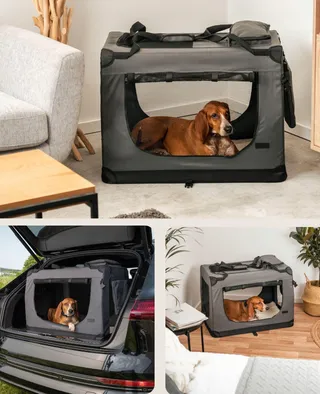 LIONTO Opvouwbare Transportbox Hond Kat Auto 82x58x58cm — miniatuur 2