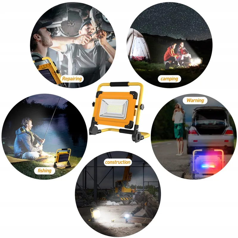 Solar LED Werklamp Oplaadbaar 120 LED USB 4 Standen Waterdicht — foto 7