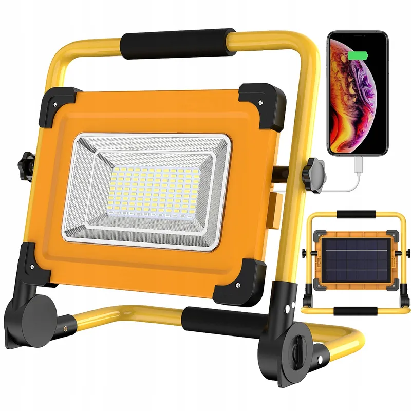 Solar LED Werklamp Oplaadbaar 120 LED USB 4 Standen Waterdicht — foto 1