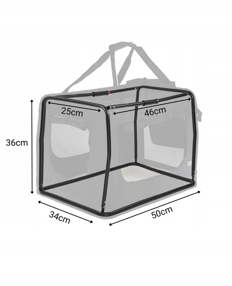 LIONTO Opvouwbare Transportbox Hond Kat 50x34x36cm Zwart — foto 5