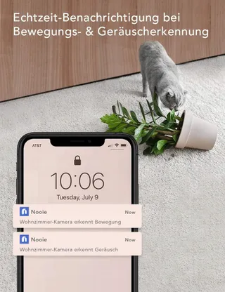 NOOIE Babyfooncamera 360 WiFi 1080P HD Nachtzicht Alexa — miniatuur 5