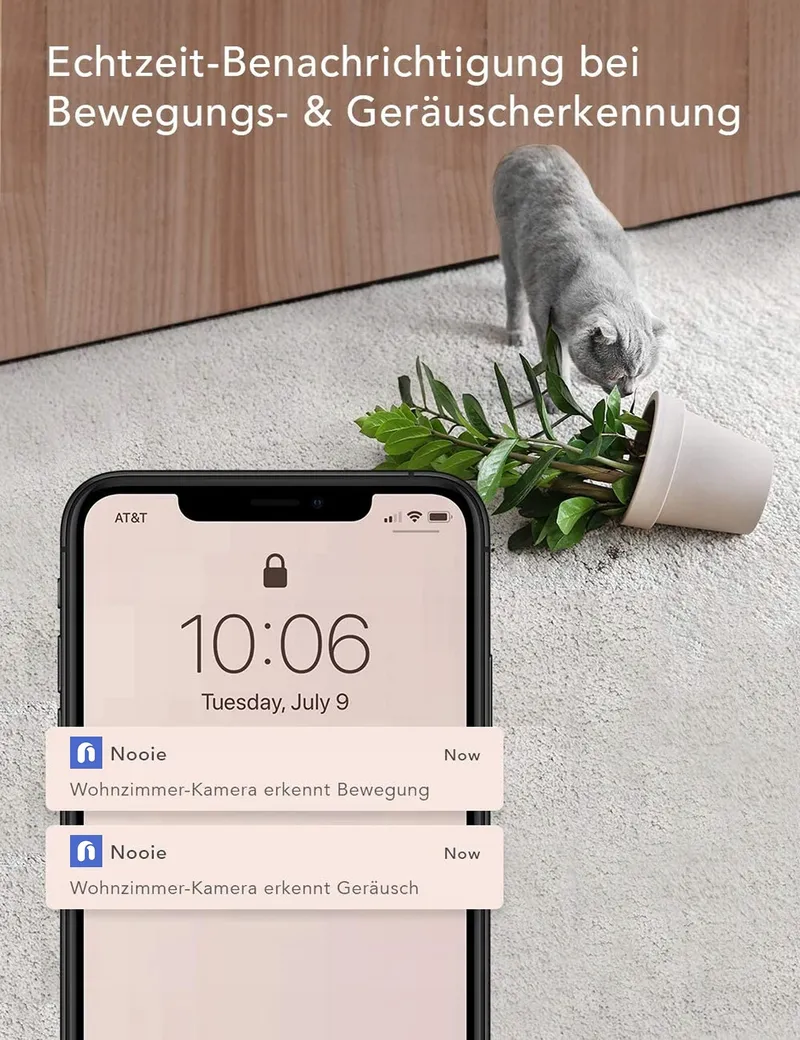 NOOIE Babyfooncamera 360 WiFi 1080P HD Nachtzicht Alexa — foto 5