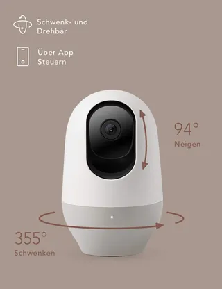 NOOIE Babyfooncamera 360 WiFi 1080P HD Nachtzicht Alexa — miniatuur 3