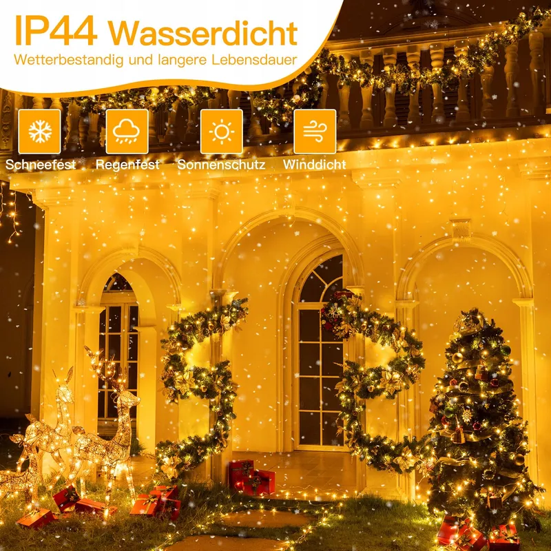 OLLNY Waterdichte Kerstverlichting 8 Standen 80M 800 LED — foto 4