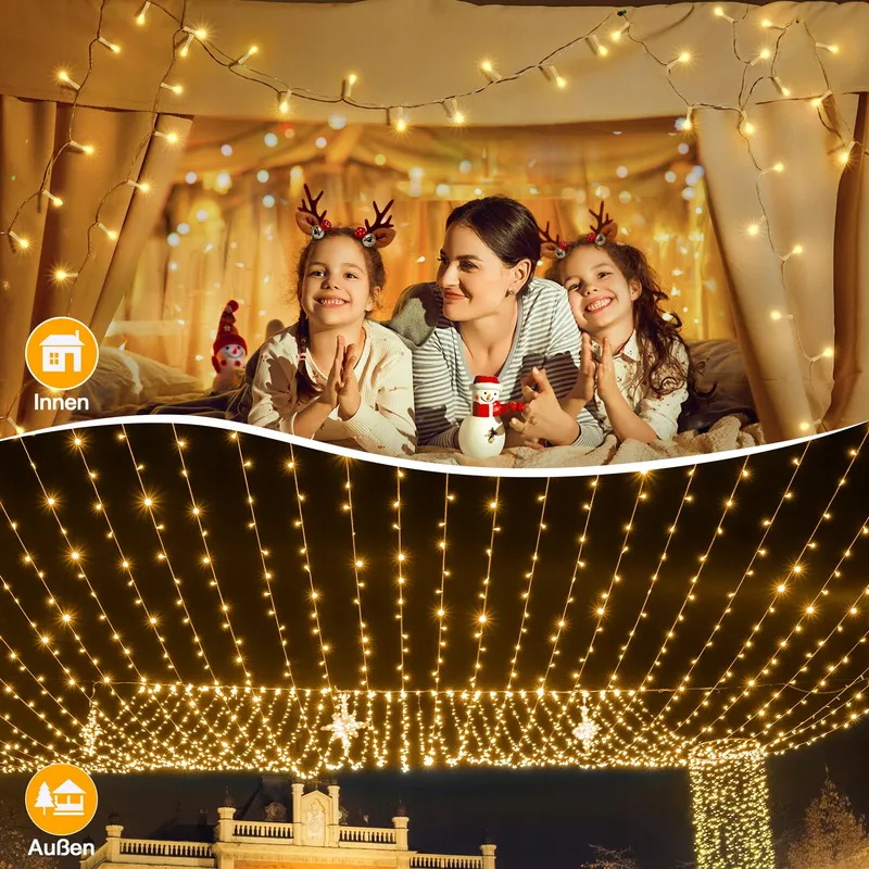 OLLNY Waterdichte Kerstverlichting 8 Standen 80M 800 LED — foto 8
