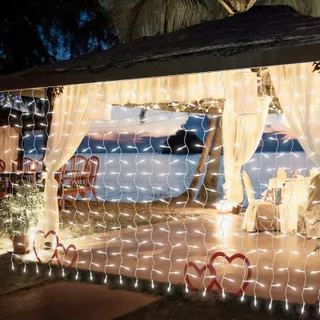 CERIAL Lichtgordijn 4x2m 300 LED Blauw-Wit Kerst Bruiloft — miniatuur 12
