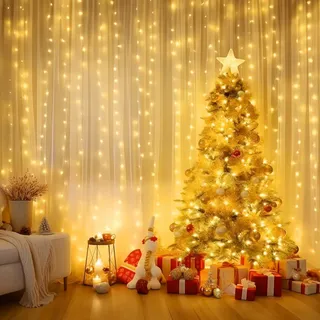 CERIAL Lichtgordijn 4x2m 300 LED Blauw-Wit Kerst Bruiloft — miniatuur 10