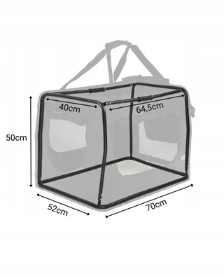 LIONTO Opvouwbare Transportbox Honden Katten tot 15kg Zwart 70x52x50cm — miniatuur 5
