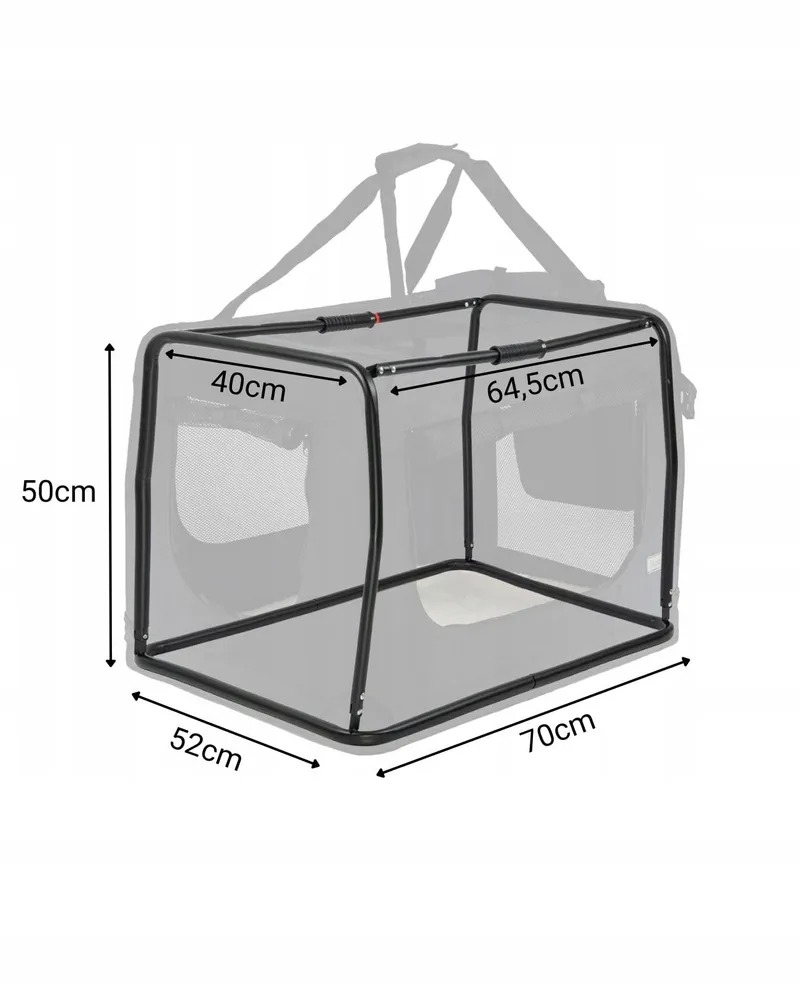 LIONTO Opvouwbare Transportbox Honden Katten tot 15kg Zwart 70x52x50cm — foto 5