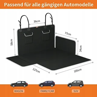 TOOZEY Kofferbakbescherming Voor Hond Universeel Antislip Zwart — miniatuur 2