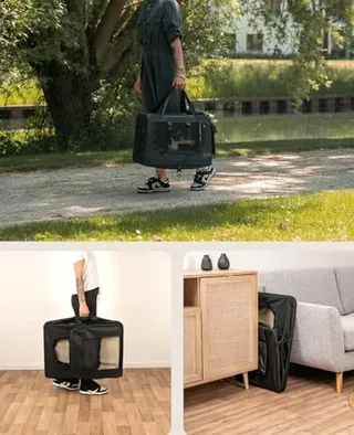 LIONTO Opvouwbare Transportbox Honden Katten tot 12kg Reizen Auto — miniatuur 1