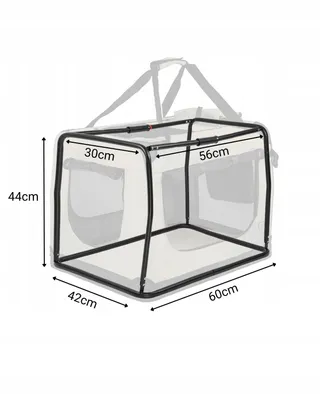 LIONTO Opvouwbare Transportbox Hond Kat Tot 12kg Beige 60x42x44cm — miniatuur 5