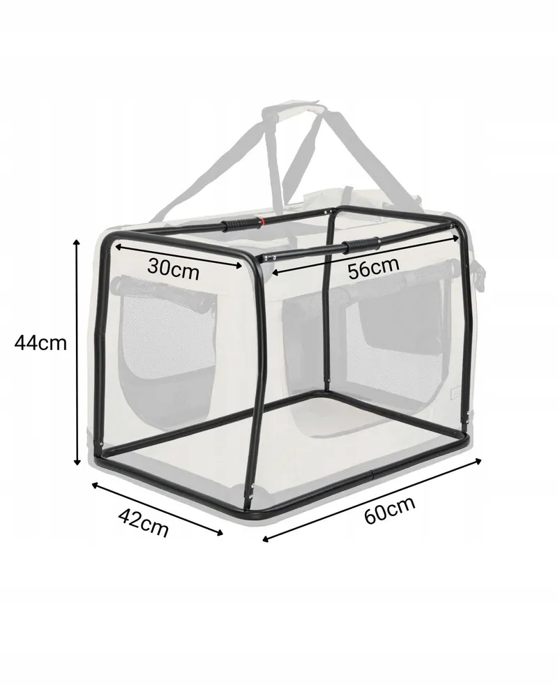 LIONTO Opvouwbare Transportbox Hond Kat Tot 12kg Beige 60x42x44cm — foto 5