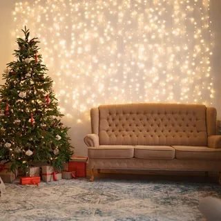 SALCAR Kerstlichtgordijn Buiten 8 Standen Warmwit 6x3M — miniatuur 9