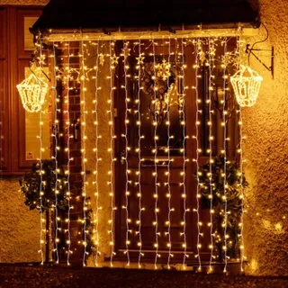 SALCAR Kerstlichtgordijn Buiten 8 Standen Warmwit 6x3M — miniatuur 1
