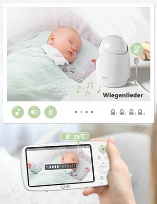 GHB Babyfoon Camera 5 Inch HD 1080P 4000mAh VOX 4xZoom 300m — miniatuur 8