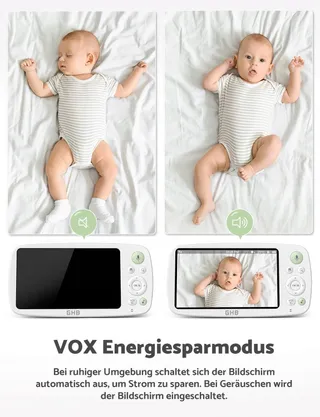 GHB Babyfoon Camera 5 Inch HD 1080P 4000mAh VOX 4xZoom 300m — miniatuur 4