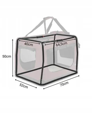 LIONTO Opvouwbare Transportbox Voor Hond En Kat 70x52x50cm Donkerrood — miniatuur 5