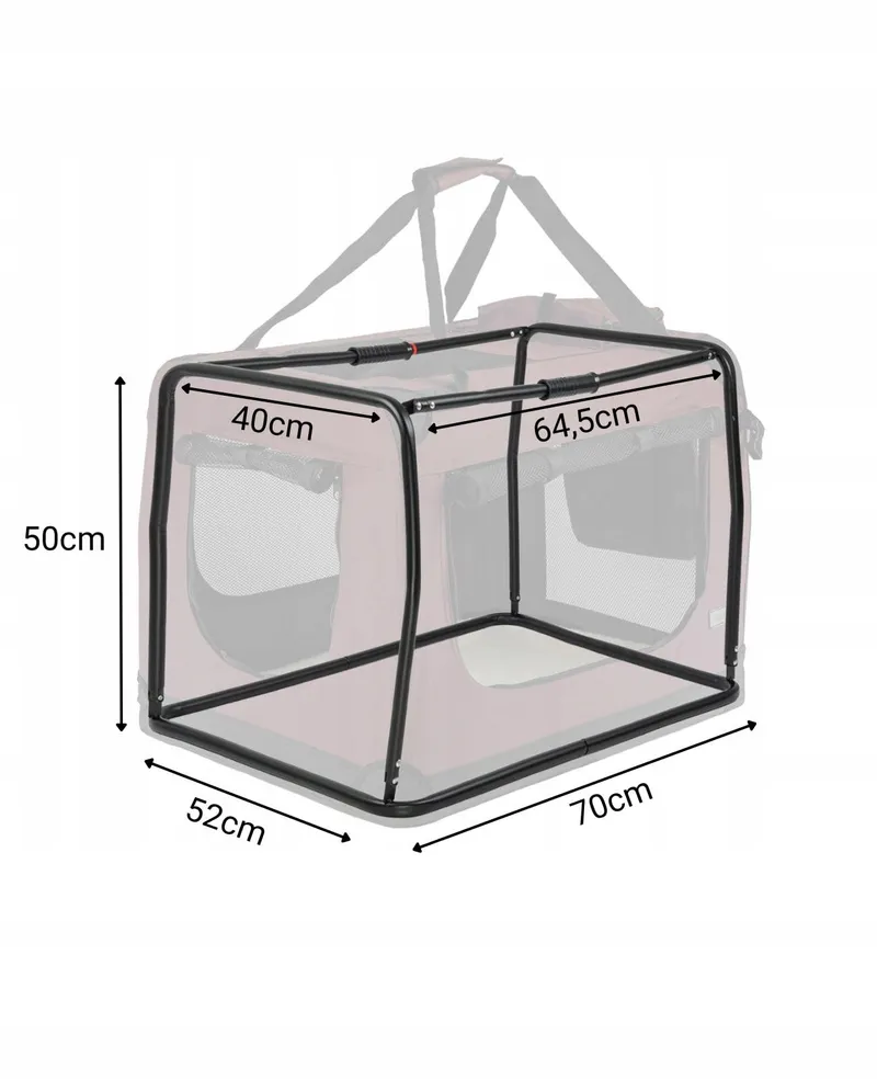 LIONTO Opvouwbare Transportbox Voor Hond En Kat 70x52x50cm Donkerrood — foto 5