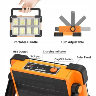 OHAYORI LED Schijnwerper Solar Draagbaar Accu Camping Lamp — miniatuur 6