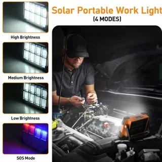 OHAYORI LED Schijnwerper Solar Draagbaar Accu Camping Lamp — miniatuur 4