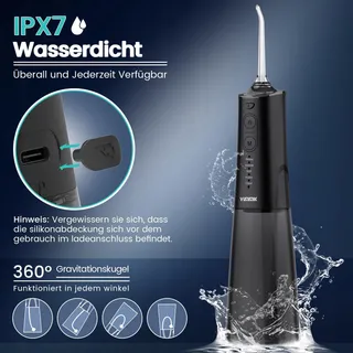 VIMMK Draadloze Waterflosser 5 Standen 8 Sproeiers IPX7 300ml USB-C — miniatuur 6