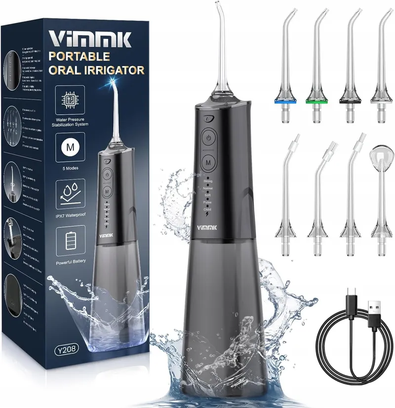 VIMMK Draadloze Waterflosser 5 Standen 8 Sproeiers IPX7 300ml USB-C — foto 1